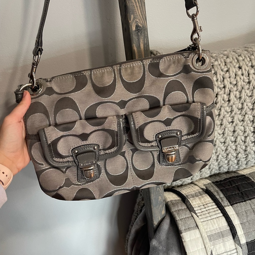 Grey Coach crossbody bag